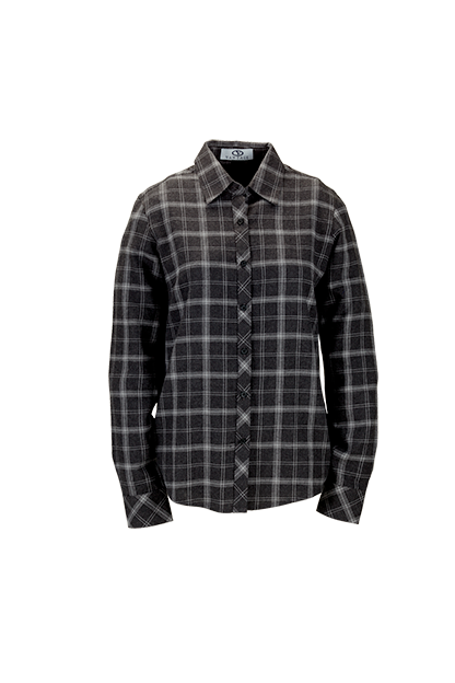 Style 1974 in Charcoal With Light Grey Check, front view