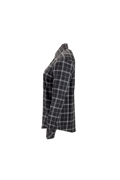 Style 1974 in Charcoal With Light Grey Check, left view