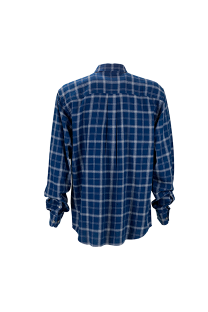 Style 1979 in True Navy With Light Grey Check, back view