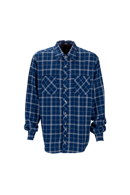 Style 1979 in True Navy With Light Grey Check, front view
