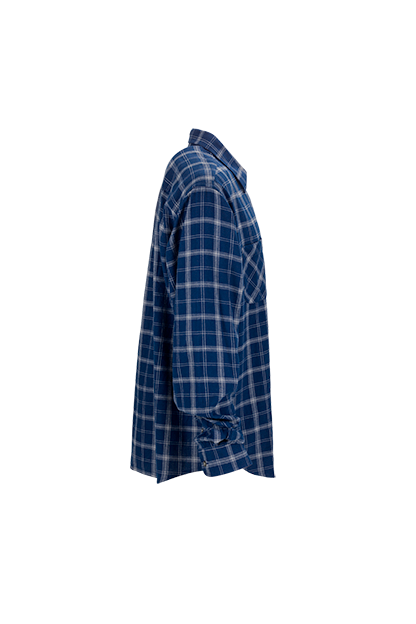 Style 1979 in True Navy With Light Grey Check, right view