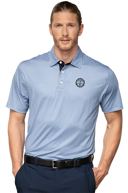 polos men s mini gingham performance golf shirt vansport vantage apparel