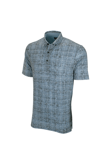 Polos | Men's Plaid Performance Golf Shirt with button-down collar ...