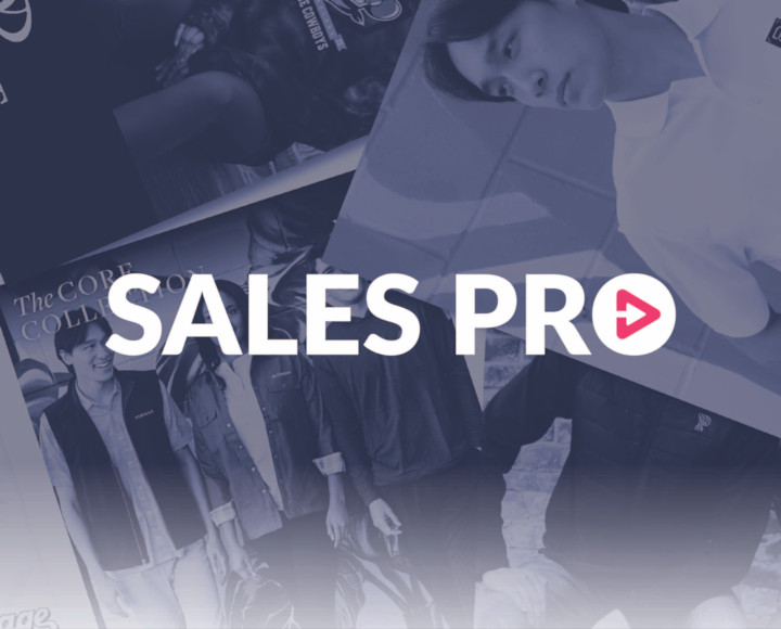 Sales Pro logo with printed catalogs in the background.